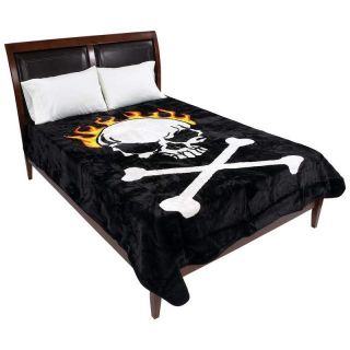 House Skull and Crossbones Blanket Polyester Bed Spread King or Queen