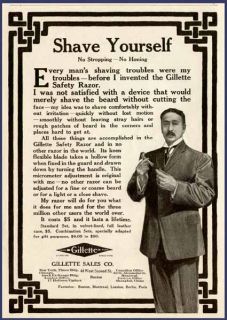 King Gillette in 1910 Gillette Razors Razor Blades Ad
