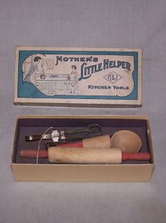 Antique Mothers Little Helper Kitchen Toy Tools