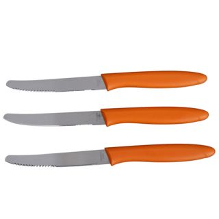 New Orange Kitchen Knives Set 6 Pcs Plastic Knives Block
