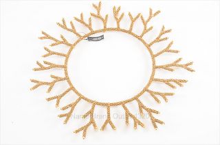 Kim Seybert Gold Tone Dust Beaded Faux Coral Plate Charger $54