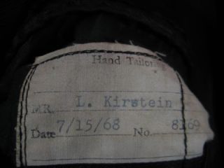 NYC Custom Black Nehru Coat 46L NYCB Made 4 Lincoln Kirstein