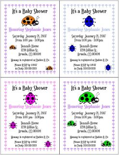 Personalized Lady Bugs Ladybugs Baby Shower Party Invitations