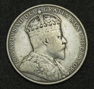 1907, Cyprus (British Admin.), Edward VII. Silver 18 Piastres Coin. R