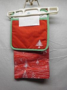 Martha Stewart Collection Pot Holder 2 Kitchen Towels Festive Holiday
