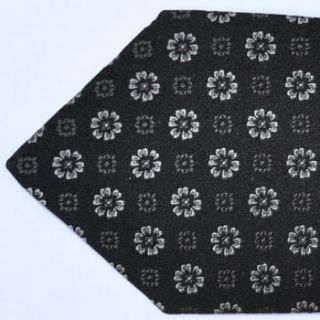 100 New KITON Napoli Sevenfold Tie Black Gray Floral $275