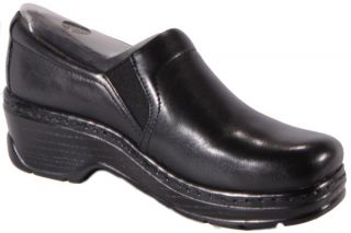 Klogs Naples Black Leather Slip Resistant Work Clogs Womens Shoes