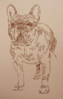 French Bulldog Dog Art Stephen Kline Lithograph 130 Drawn Using Only