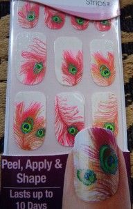 Kiss Stick on Strips Nail Dress Art Stickers Appliques Decals Peacock
