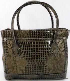 Koret Patent Lace Jeweled Lock Convertible Handbag Shoulder Bag Golden