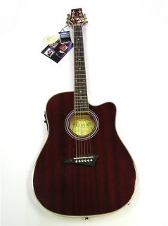 Kona K2 Series Thin Body Acoustic/Electric Guitar   Red