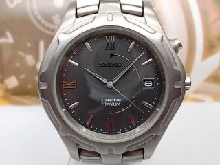 Seiko Kinetic Titanium Date Mens Watch 5M42 0L99