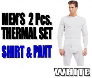 Mens 2pc Waffle Knit Thermal Set Underwear Black White