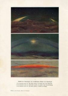 Rings Astronomy Antique Offset Lithograph Print H Kraemer
