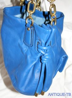 Coach Kristin Leather East West Tote 14758 New Blue Bag
