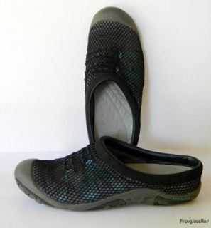 Merrell Womens Kula Slide Low Back Loafers Shoes 9 M Black Aqua Fabric