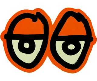 Krooked Eyes Sticker Orange Skateboard