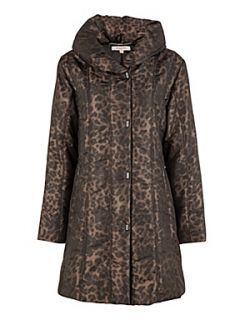 Jacques Vert Animal print quilted raincoat Multi Coloured   House of Fraser