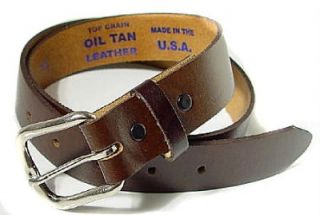 USA Made Mens Top Grade Oil Tan Leather Belt 30 60 Waist Brown Top
