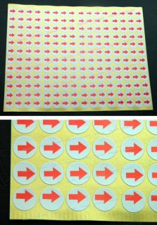 Red Arrow 1cm 3 8 Labels Sticker Circle Paper Direction