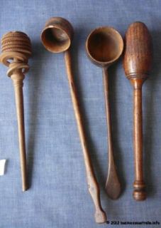Antique Wooden Ladles Tools from Coffee Plantation