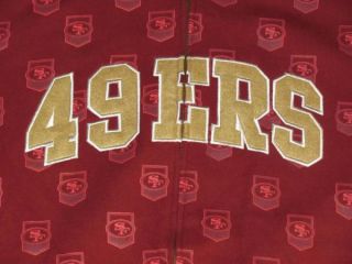 49ers Zip Hoodie Mens Sz XL New NFL Team Apparel Scarlet w Pink