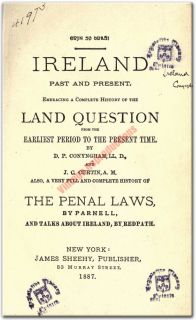 1887 IRELAND IRISH LAND ACTS PENAL LAW