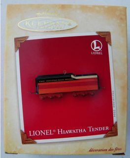 Hallmark Ornament Die Cast Lionel Train Hiawatha Tender 2004 EUC box