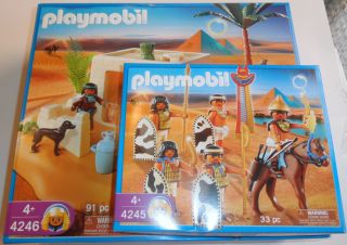 Playmobil 4245 Egyptian Tomb with Treasure and 4246 Soldiers New in