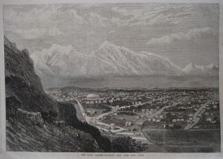 1869 Union Pacific RR Engravings Salt Lake City Utah
