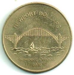 Vintage 1976 Newport Oregon Newport Dollars Lions Club Gilt Medal L K