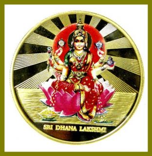 Lord SI Lakshmi Mother of Prosperity Gold Plated Proof Coin