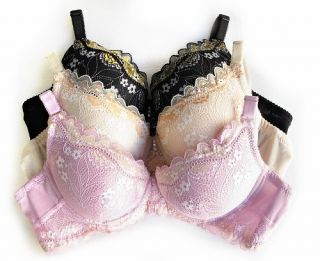 New Sheer Sexy Lacey Spring Floral Leaves Push Up Bra
