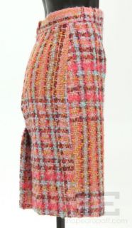 Bazar de Christian Lacroix Pink & Multicolor Woven Boucle Pencil Skirt