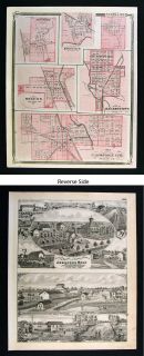 1876 Indiana Map Cambridge Hagerstown Milton Ridgeville
