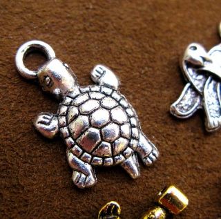 Tortoise Pendant Silver Turtle Vintage Jewelry Lot NR
