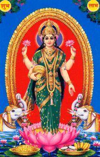 Lakshmi with Green Sari Hindu God Magnet