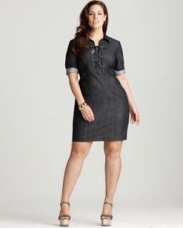 Lafayette 148 New Nissa Black Collared Lace Up Front Shift Casual