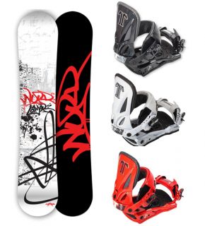 2012 Lamar Word 155 Wide Snowboard Matching Technine Split T Bindings