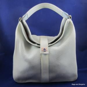 LAMBERTSON Truex Made in Italy Lt Blue and White Woven Hobo Shoulder