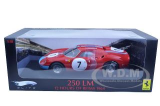 Brand new 118 scale diecast model of Ferrari 250 LM 12 Hours of Reims