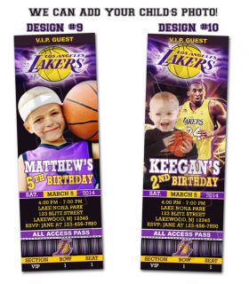 La Lakers Birthday Party Ticket Invitations Kobe Bryant Printable