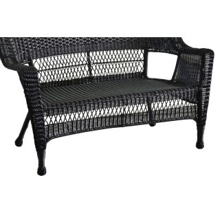 4pc Outdoor Black Wicker Patio Furniture Set