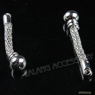 75x Silver Plated Keychain Chain Link Findings 160400