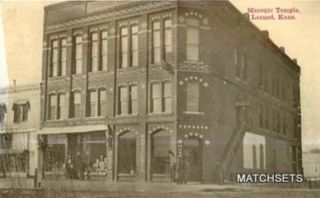 Larned Kansas Masonic Temple Postcard