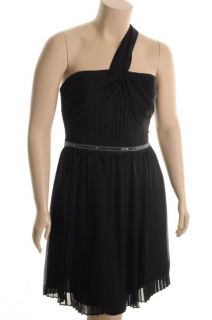 Laundry by Design New Black Beaded Pleated Twist Front Halter Cocktail