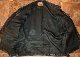 Vintage 60s Langhorne Mens Black Leather Cafe Racer Motorcycle Jacket