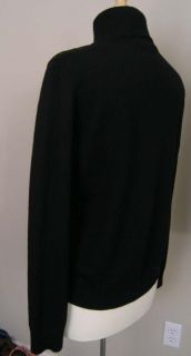 Ralph Lauren Zippered Sweater Jacket Black Wool Large