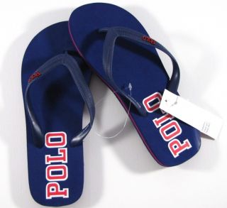 Polo Ralph Lauren Mens Flip Flops Blue 8 9 10 New