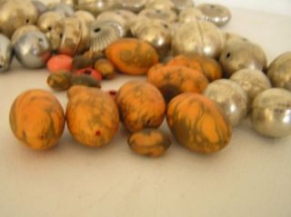 Large Silver Beads 41 23 Assorted Plastic Amber African Trading Beads